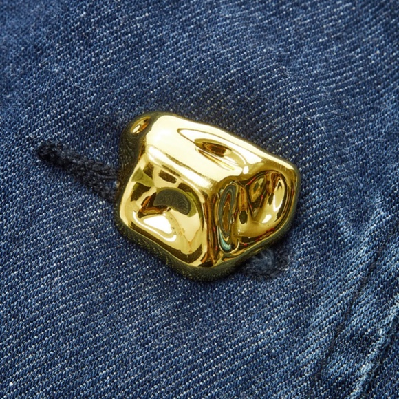 Commense Dark Blue Sleeveless button front top - Picture 2 of 12